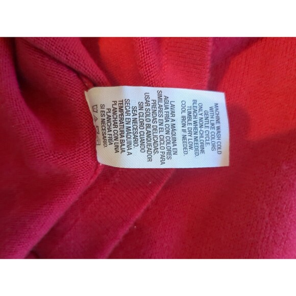 Jaclyn Smith Woman's SM V Neck Sweater Top Rouched Detail Long Sleeve Red - Picture 7 of 9